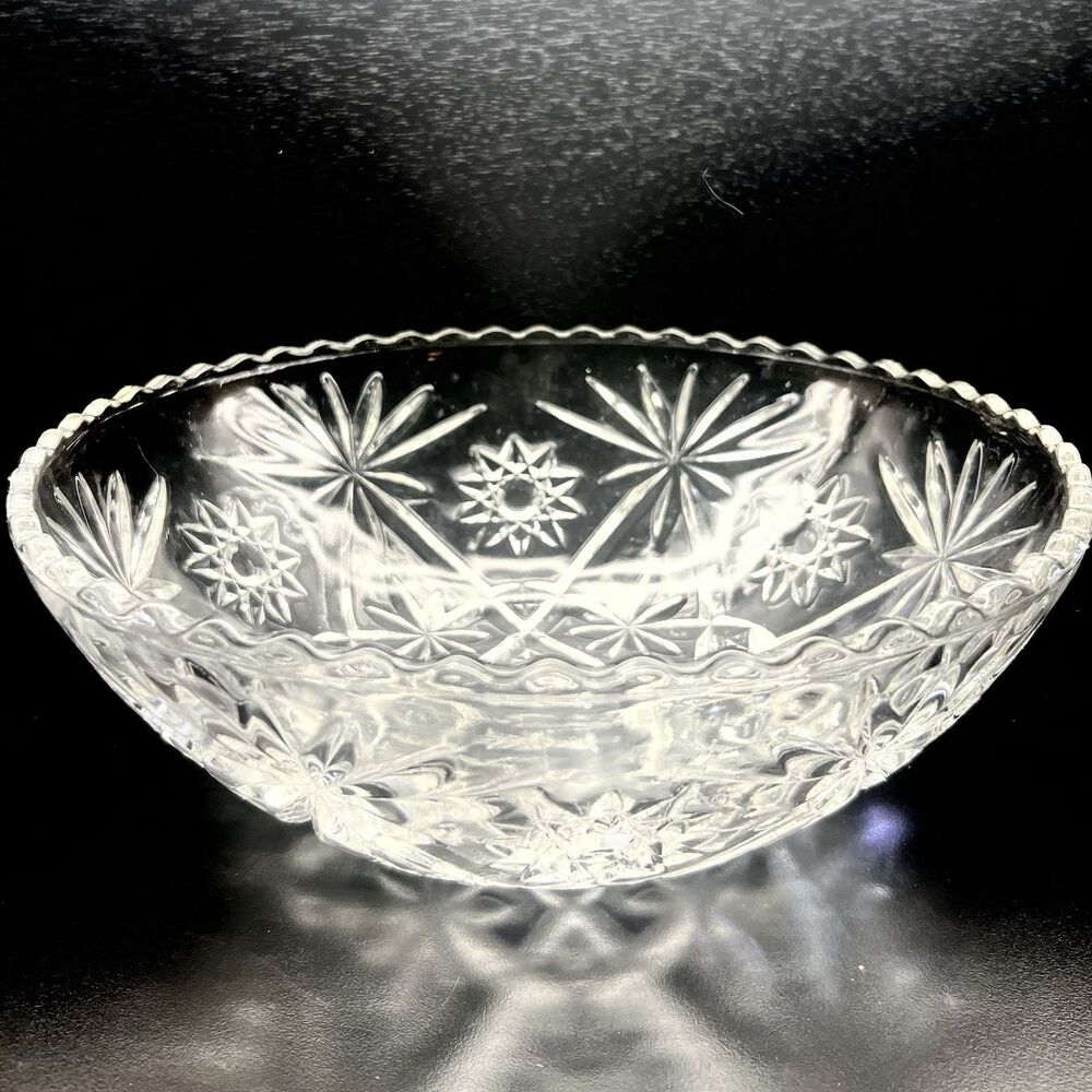 Vintage Anchor Hocking Star Of David Bowl Large Serving Salad Fruit  10.75”x4”